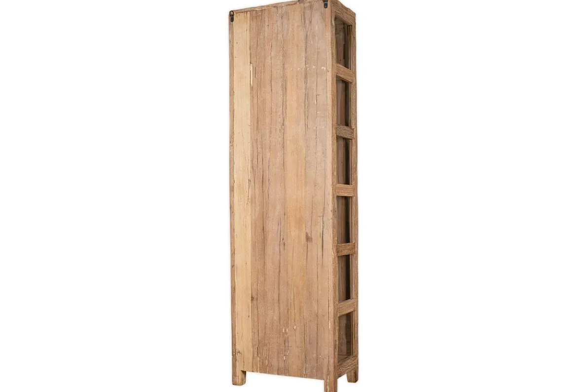 Ibo Reclaimed Wood & Glass Cabinet - Natural - Tall
