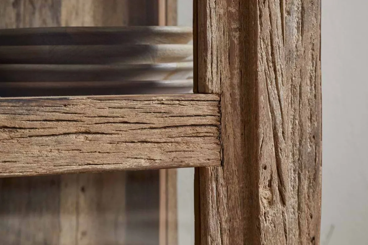 Ibo Reclaimed Wood & Glass Cabinet - Natural - Tall