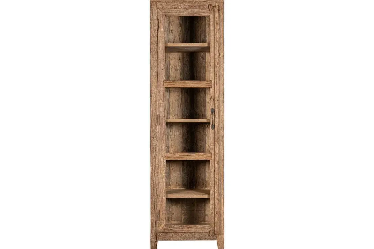 Ibo Reclaimed Wood & Glass Cabinet - Natural - Tall