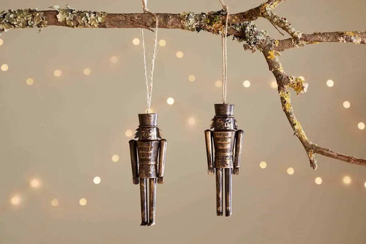 Imay Nutcracker Baubles - Antique Brass (Set of 2)