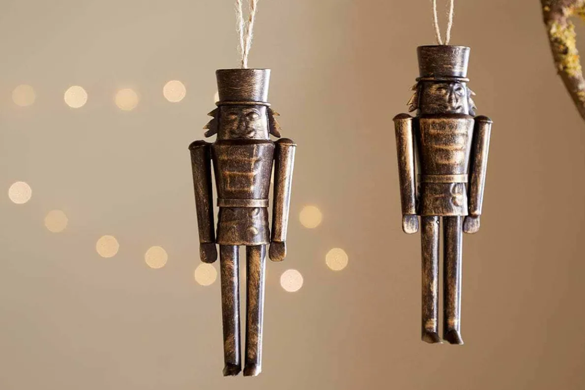Imay Nutcracker Baubles - Antique Brass (Set of 2)