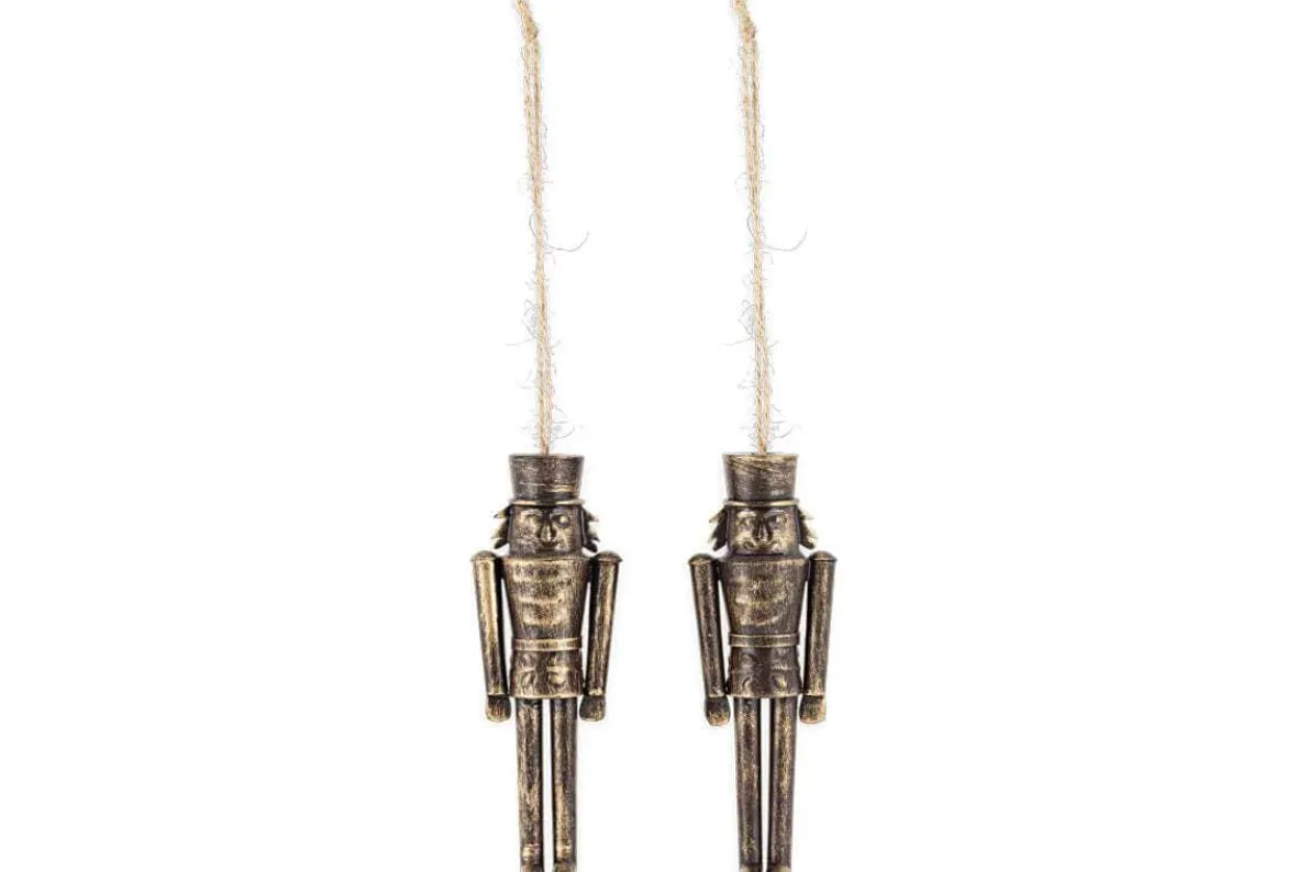 Imay Nutcracker Baubles - Antique Brass (Set of 2)