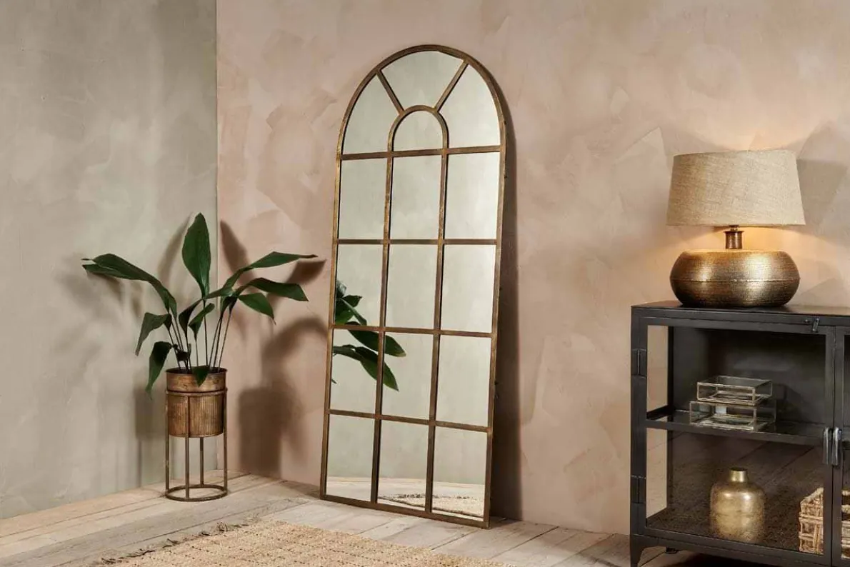 Imoma Iron Full Length Arch Mirror - Brass