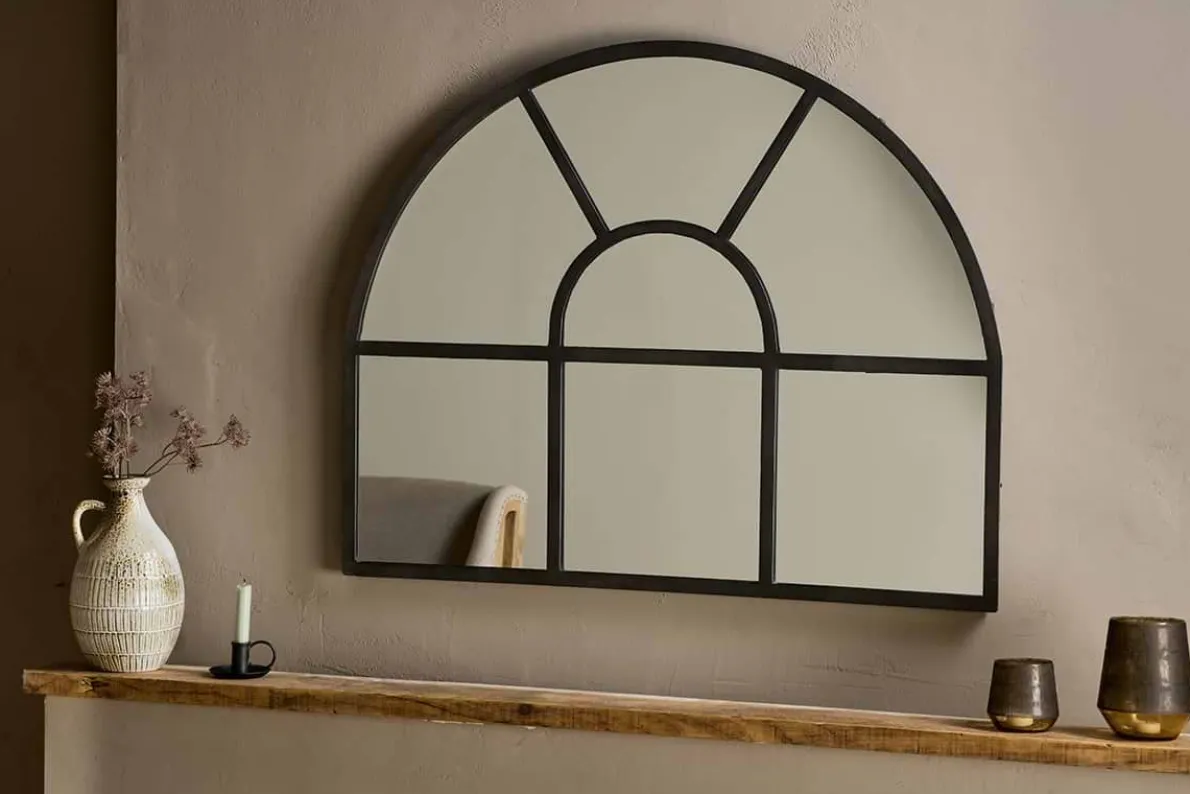Imoma Iron Overmantle Arch Mirror