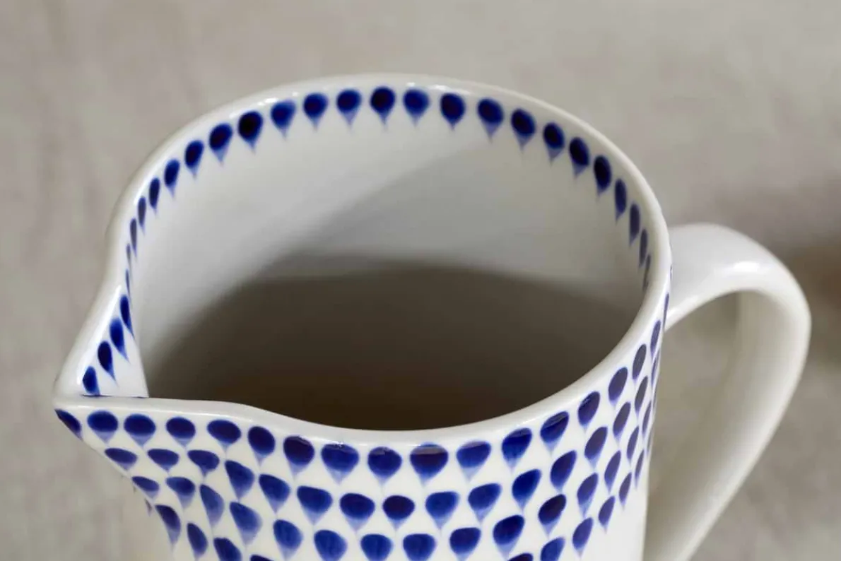 Indigo Drop Jug - Cream & Indigo - Small