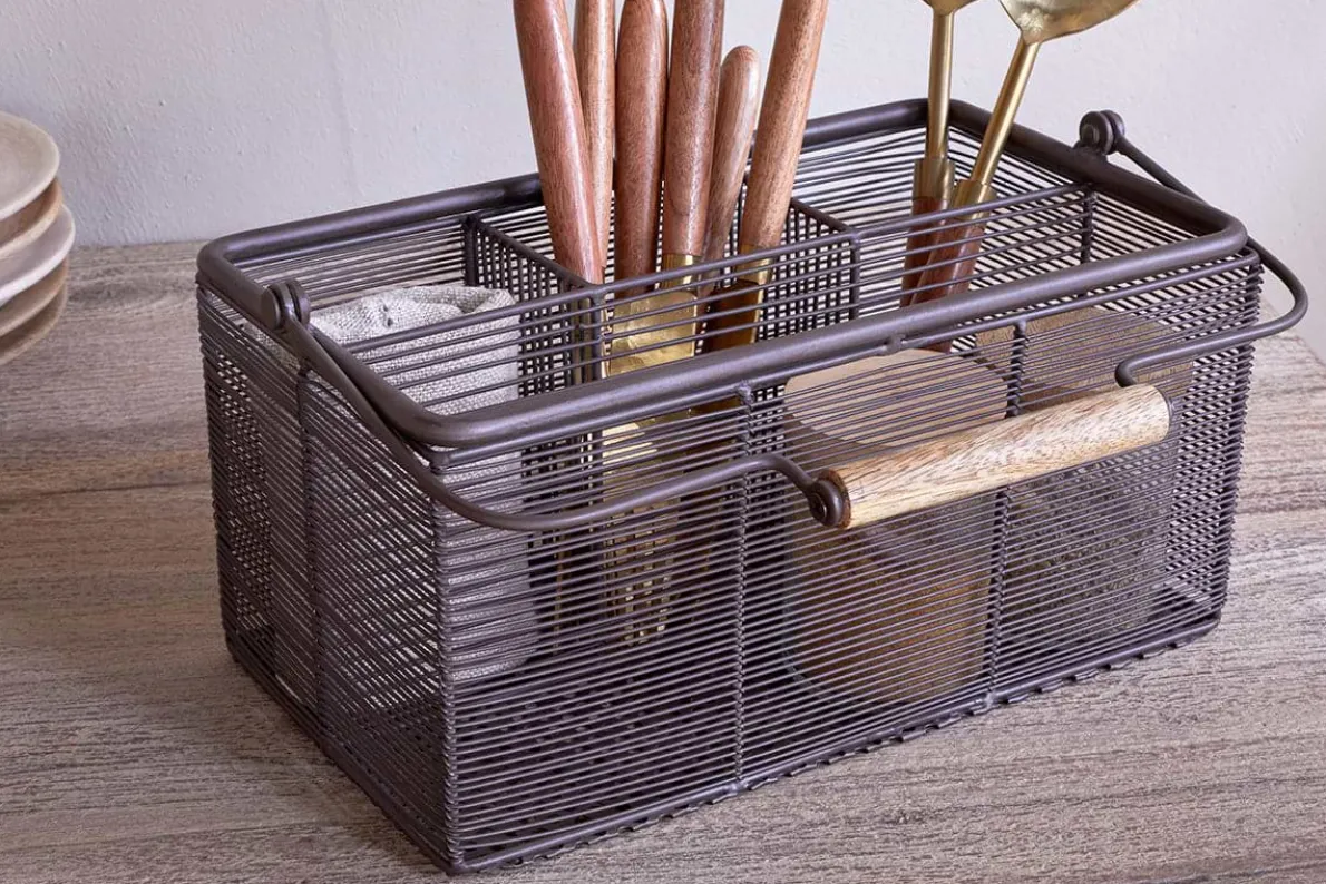 Inkollu Wire Cutlery Holder - Aged Brass