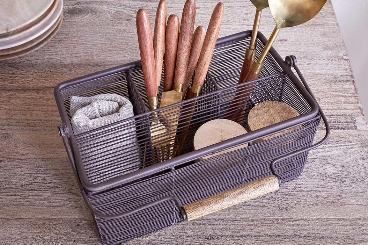 Inkollu Wire Cutlery Holder - Aged Brass