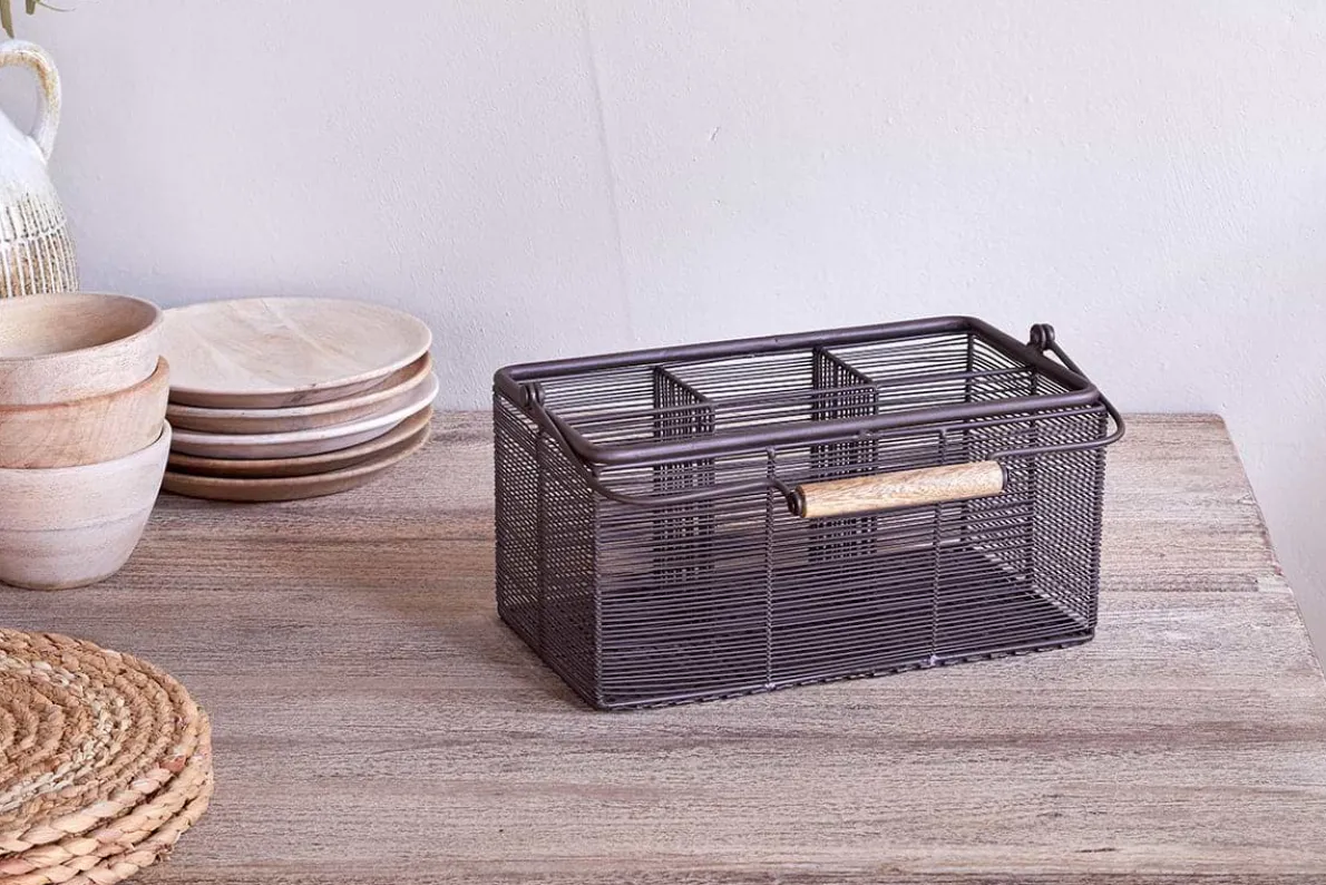 Inkollu Wire Cutlery Holder - Aged Brass