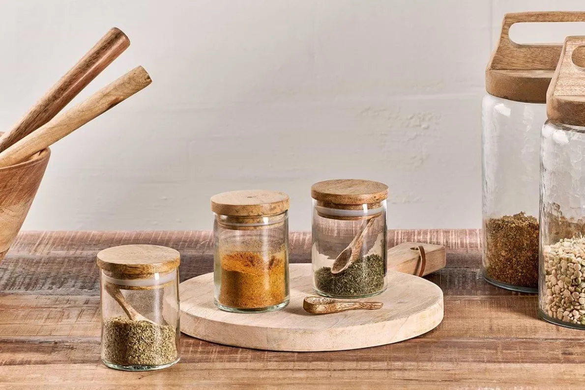 Izaan Spice Jar - Clear - (Set of 3)