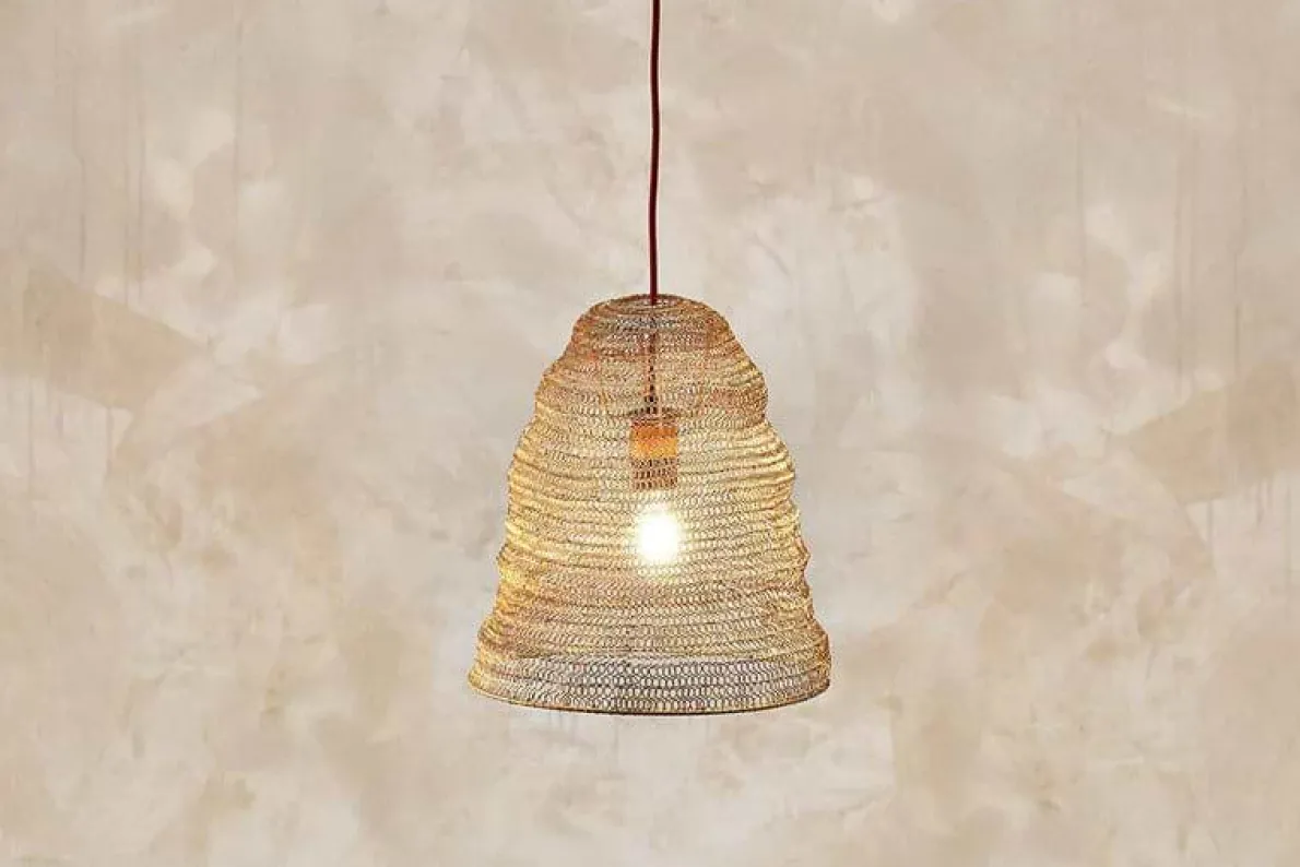 Jatani Wire Lampshade - Antique Brass - Small Oval