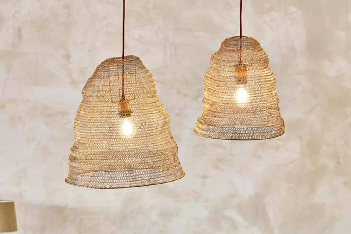 Jatani Wire Lampshade - Antique Brass - Large Oval