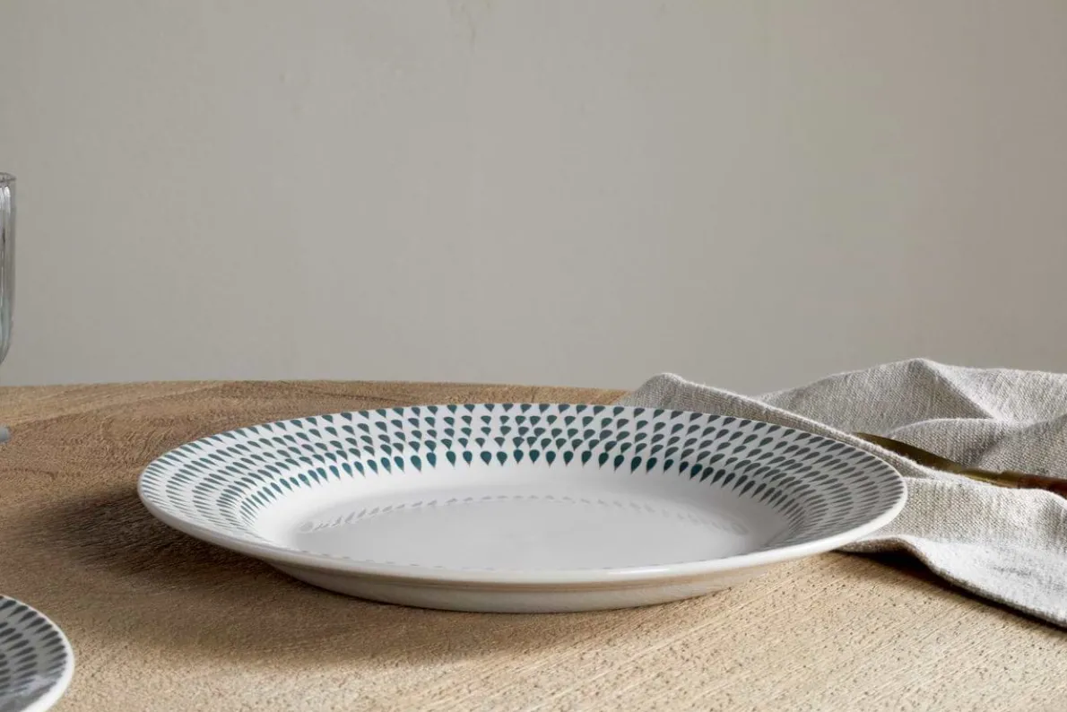 Juniper Drop Dinner Plate - Cream & Juniper