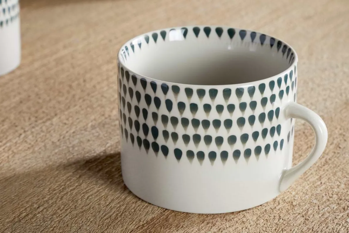 Juniper Drop Mug - Cream & Juniper - Large (Set of 2)