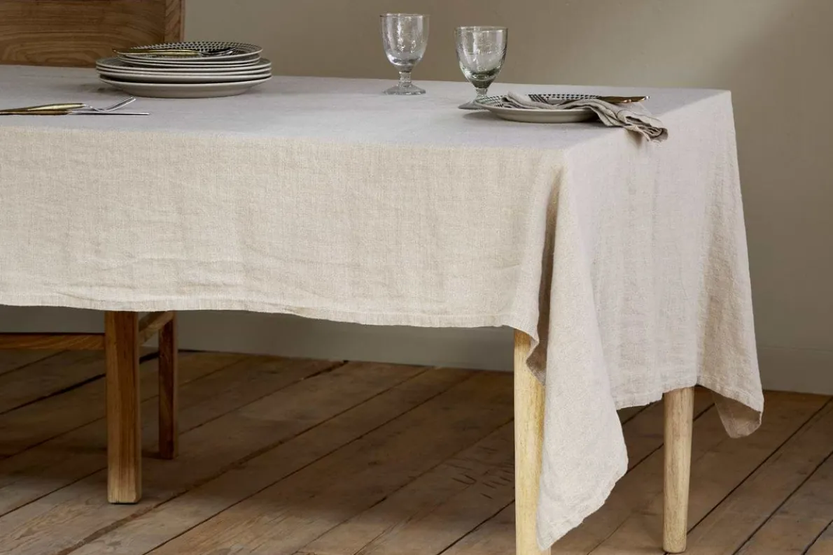 Junto Linen Tablecloth - Natural - Large