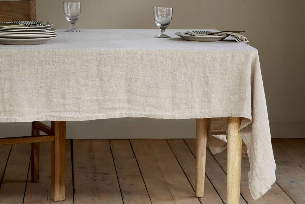 Junto Linen Tablecloth - Natural - Large
