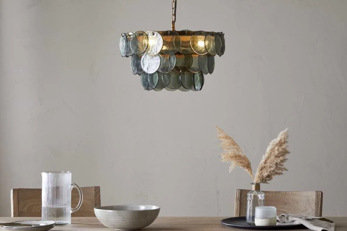 Kagitha Recycled Glass Chandelier - Green