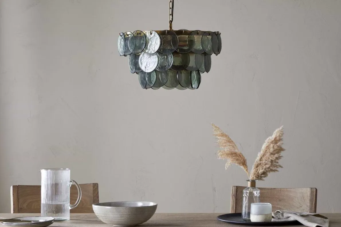 Kagitha Recycled Glass Chandelier - Green