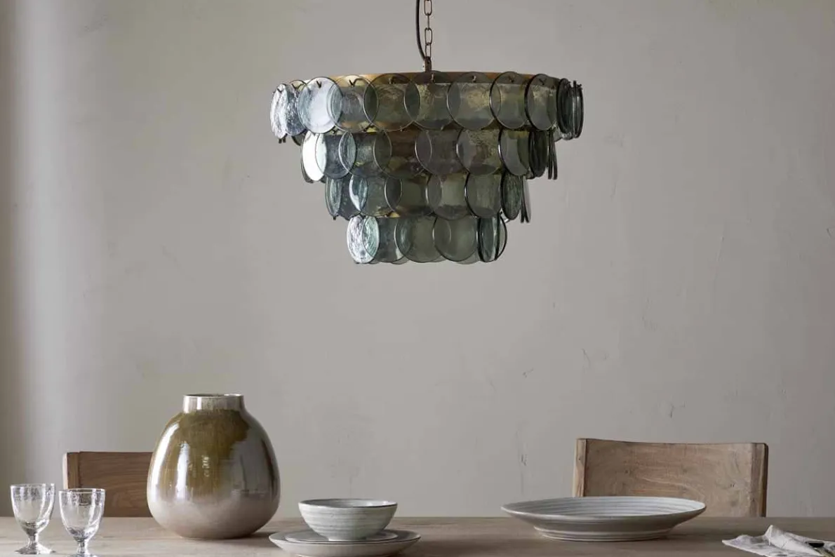 Kagitha Recycled Glass Chandelier - Green