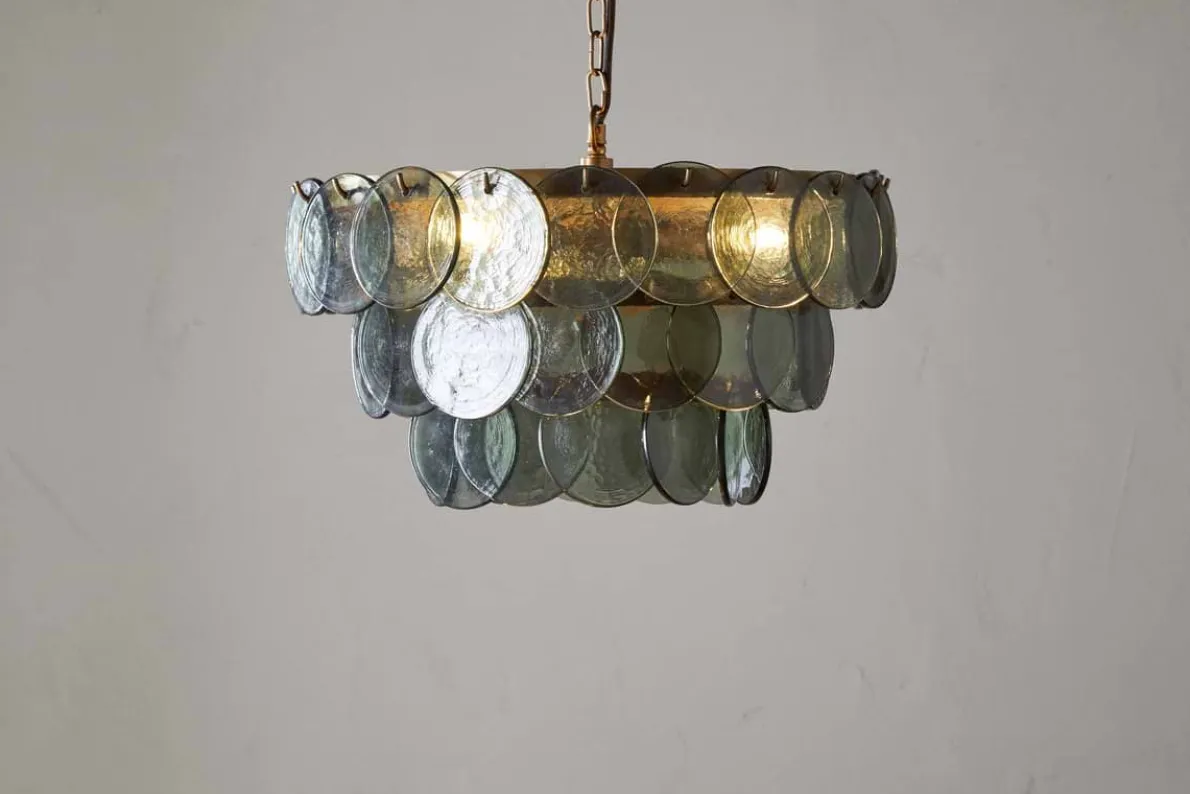 Kagitha Recycled Glass Chandelier - Green