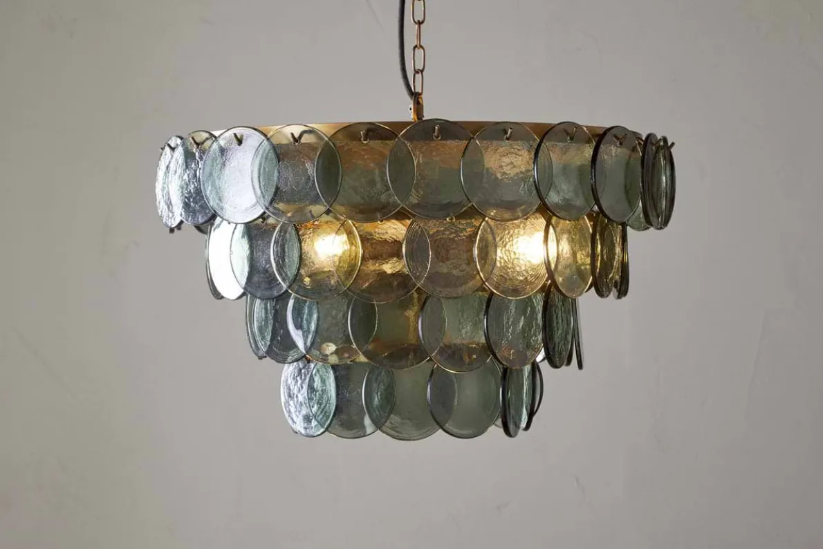 Kagitha Recycled Glass Chandelier - Green
