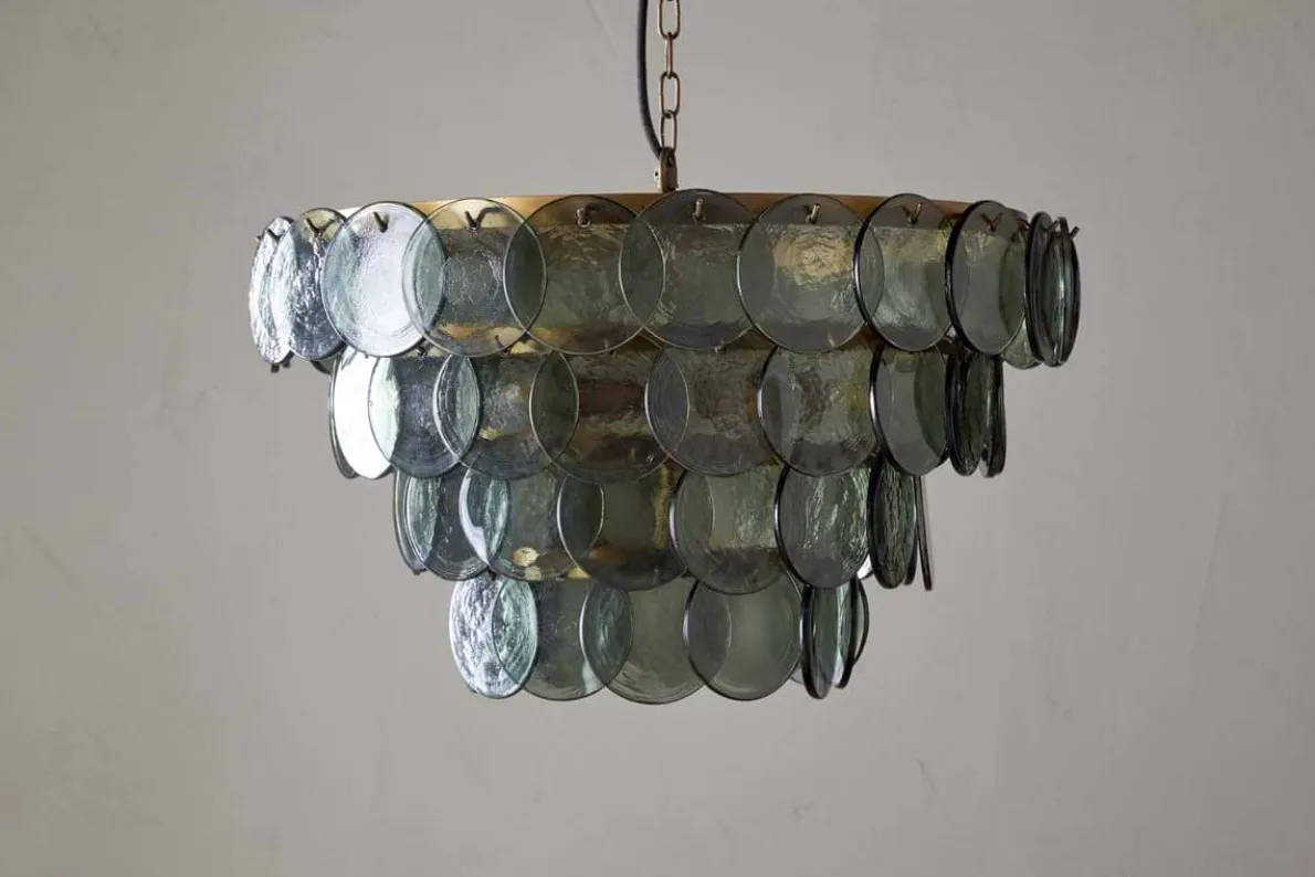 Kagitha Recycled Glass Chandelier - Green