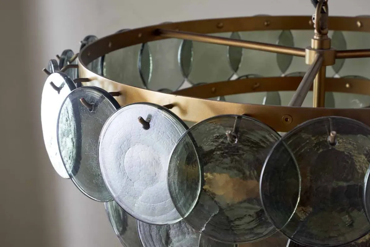 Kagitha Recycled Glass Chandelier - Green