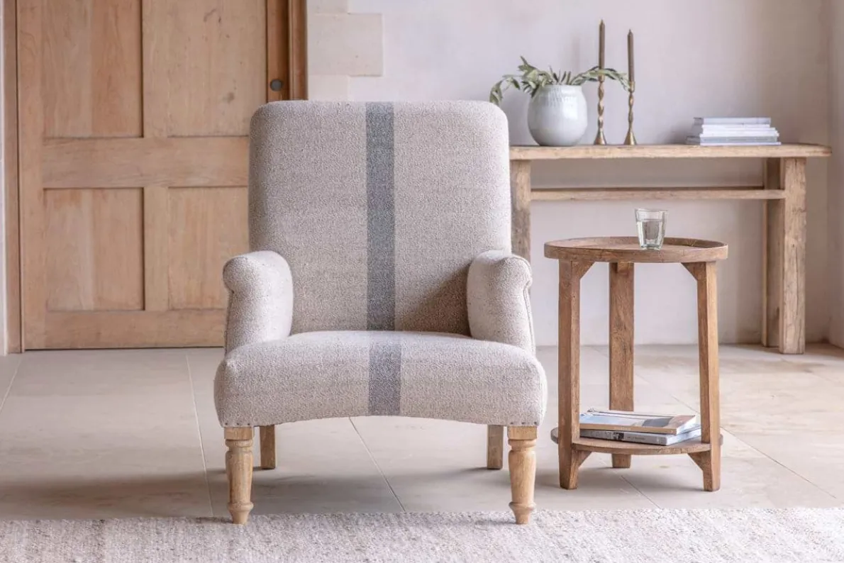 Kallu Wool & Cotton Occasional Chair - Natural