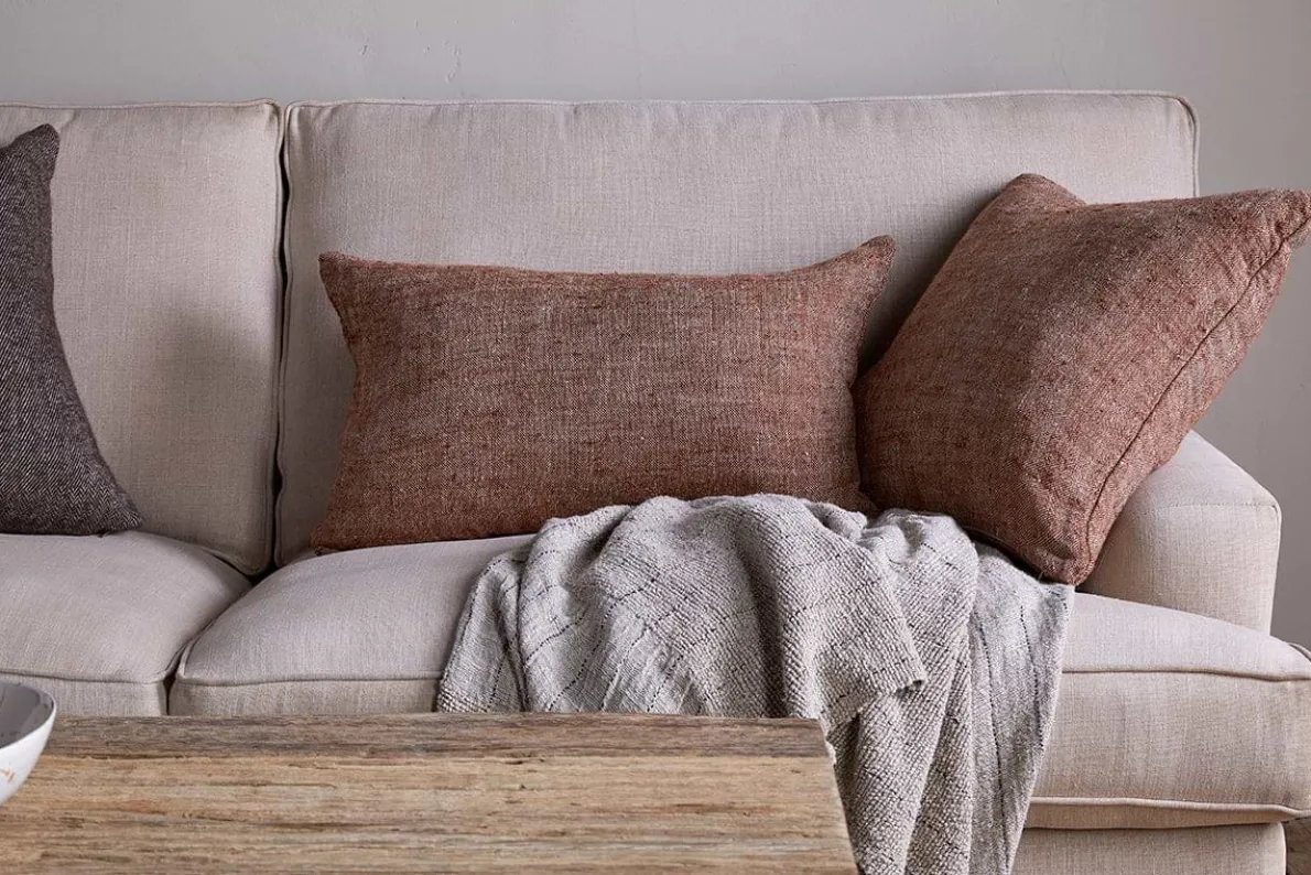Kana Linen Cushion Cover - Rust