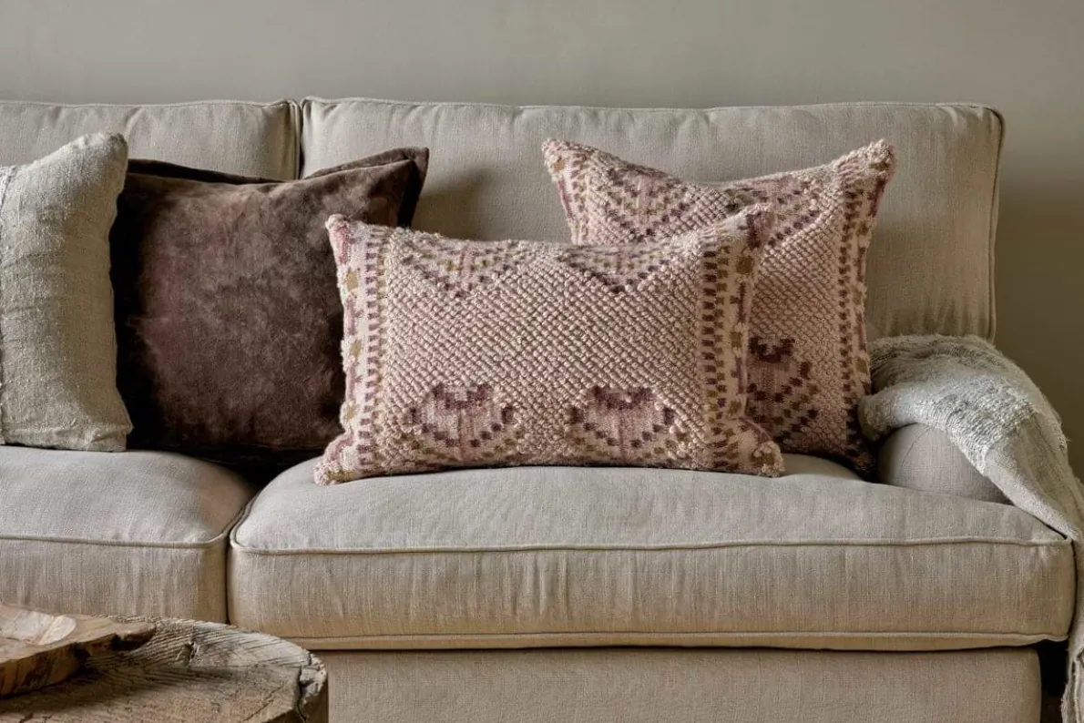 Kandy Wool & Cotton Cushion Cover - Dusty Pink