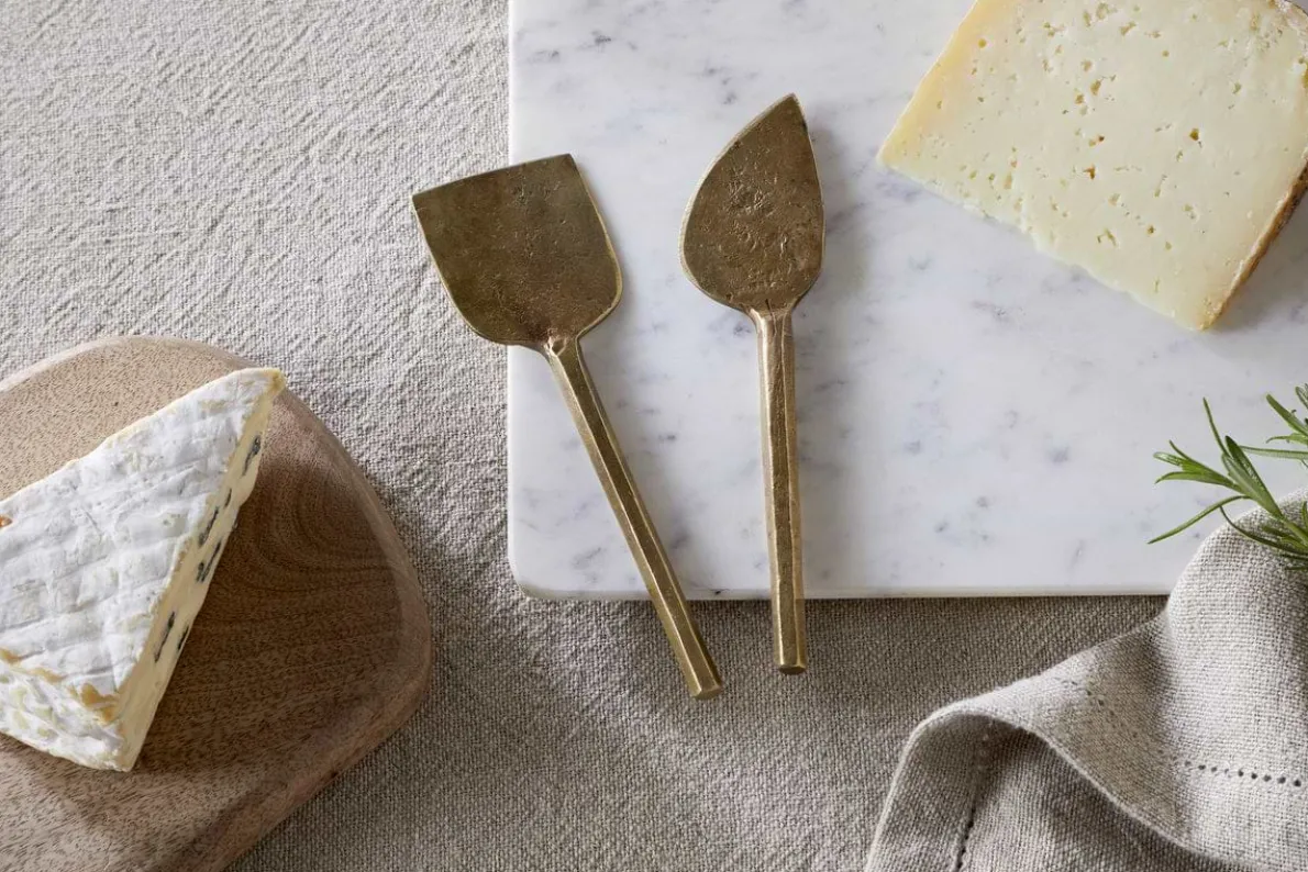 Kasa Cheese Knives - Antique Brass (Set of 2)