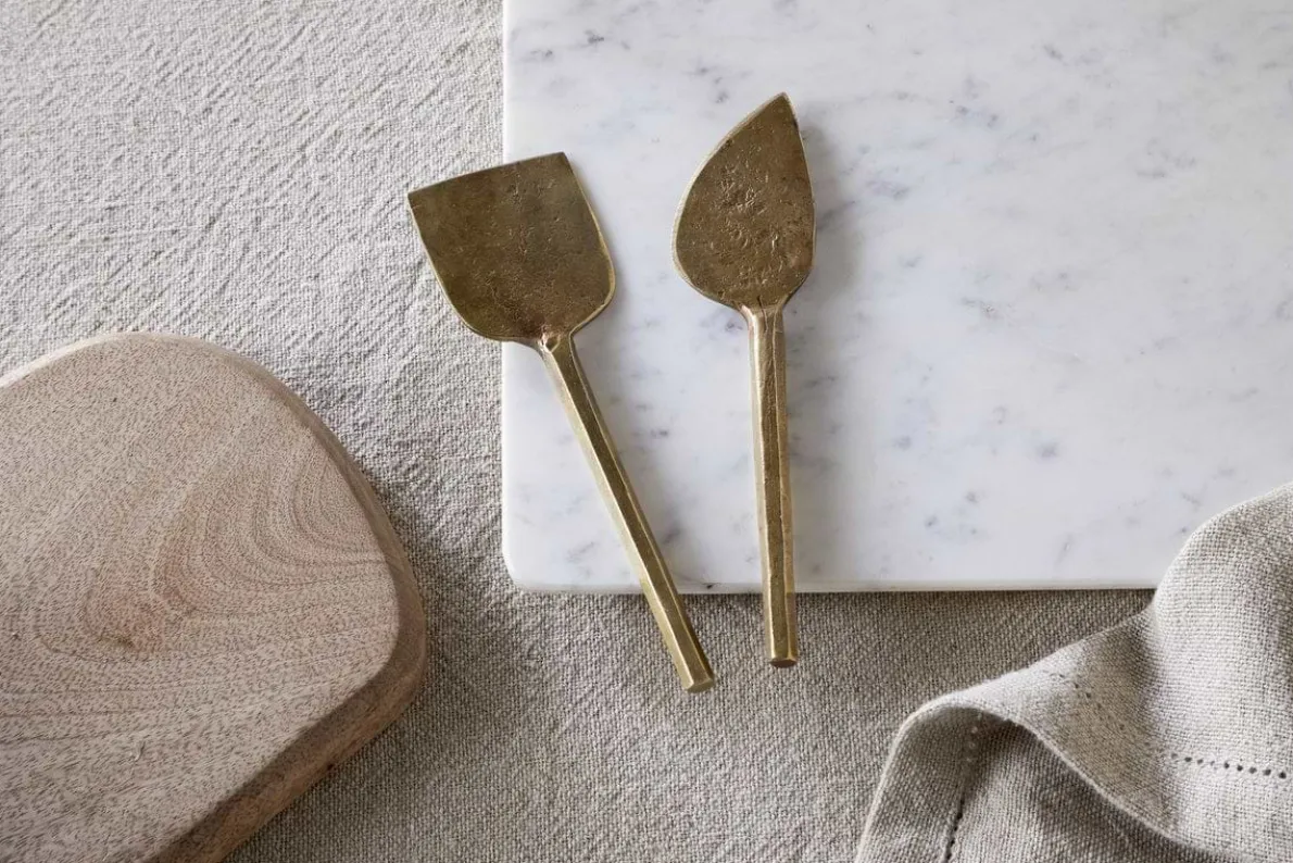 Kasa Cheese Knives - Antique Brass (Set of 2)