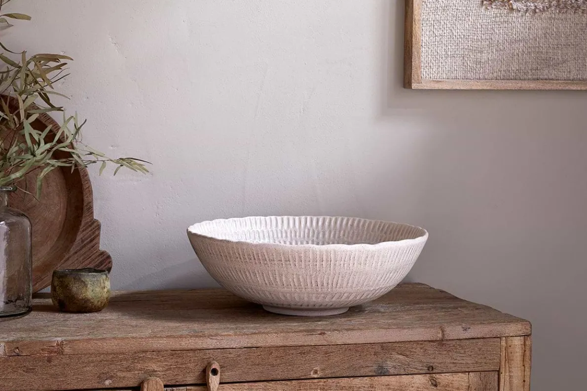 Kayanna Ceramic Decorative Bowl - White
