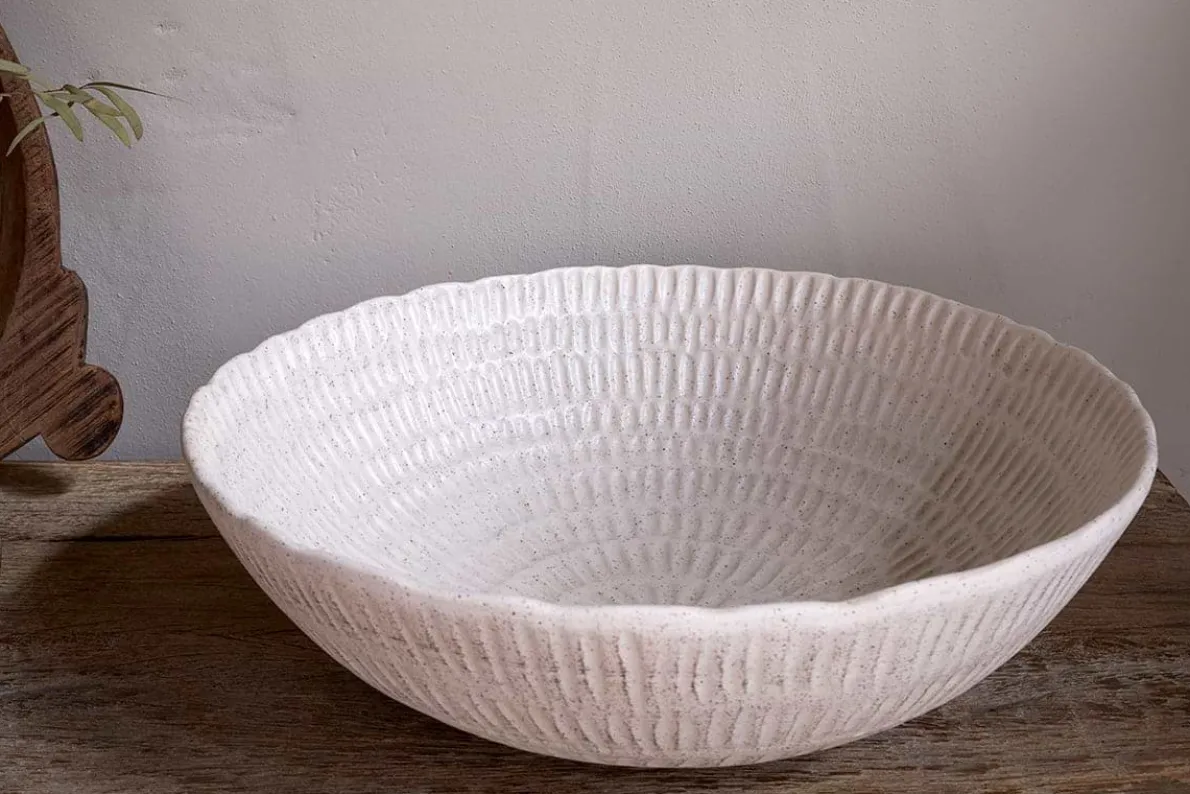 Kayanna Ceramic Decorative Bowl - White