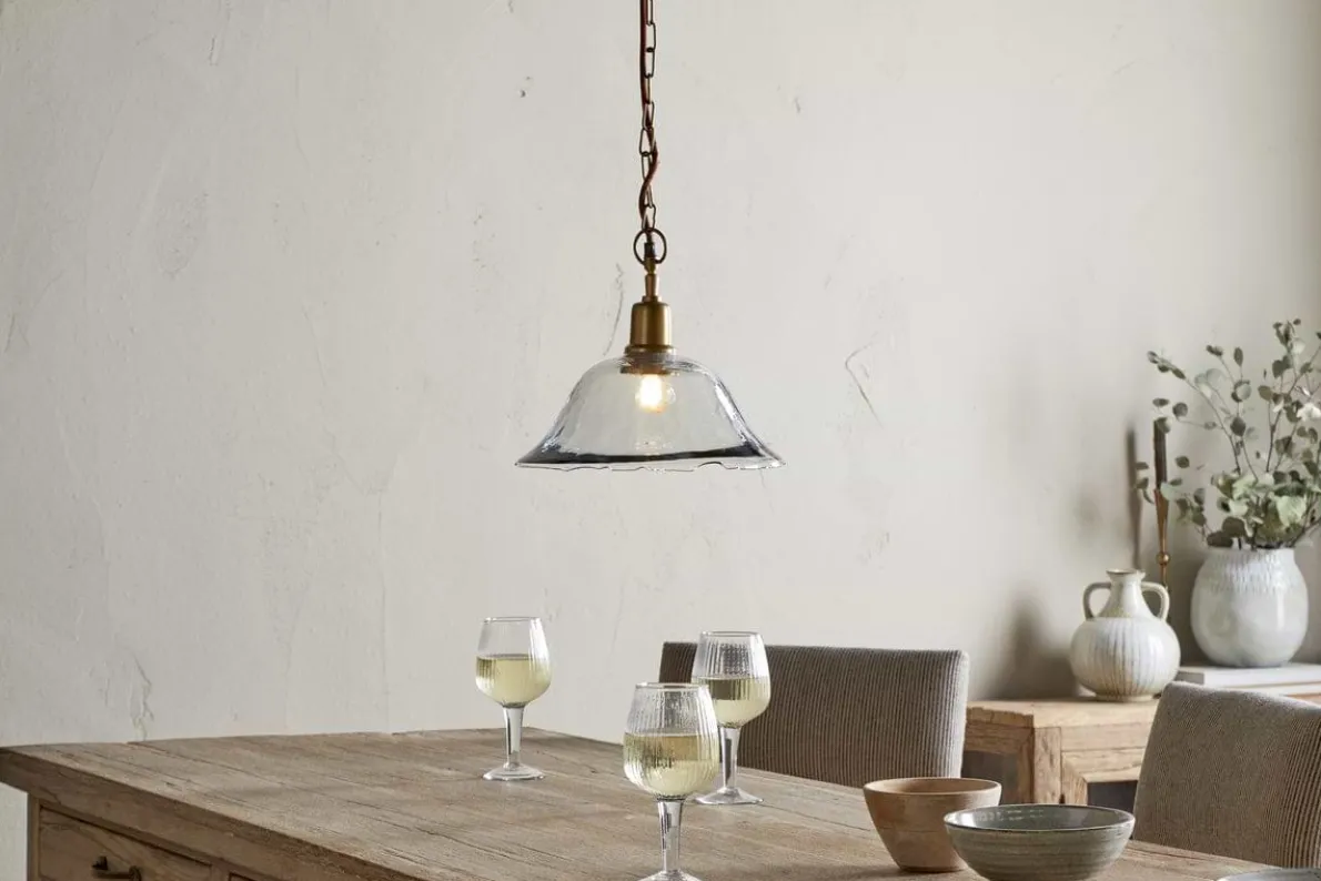 Keju Organic Shape Recycled Glass Pendant - Clear