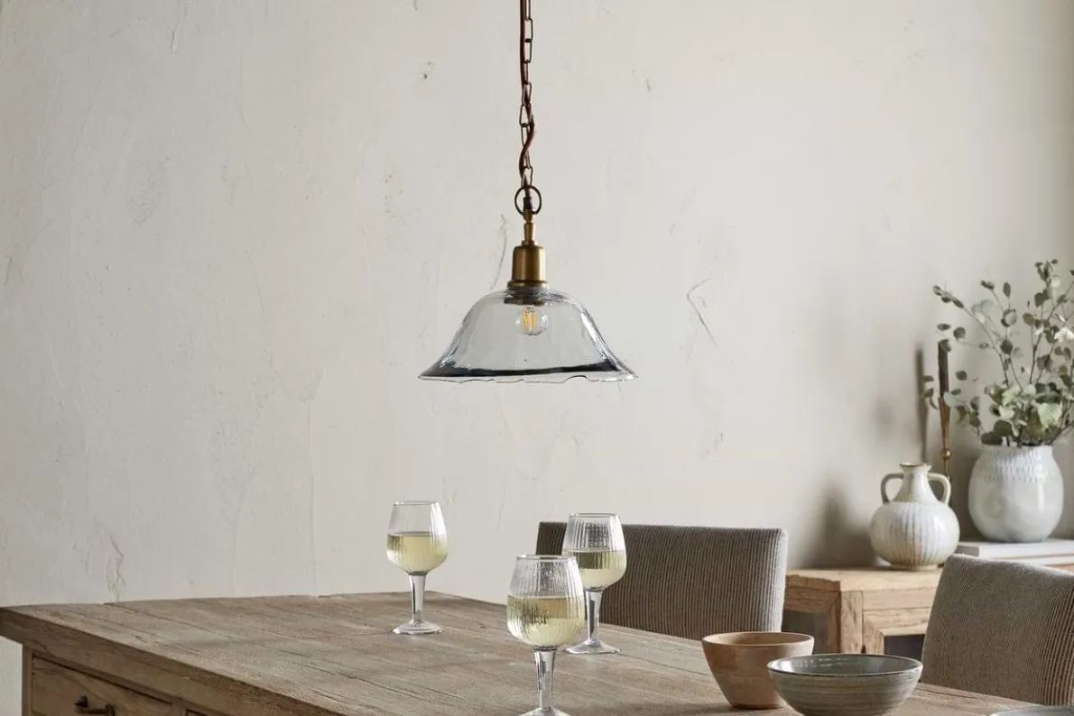 Keju Organic Shape Recycled Glass Pendant - Clear