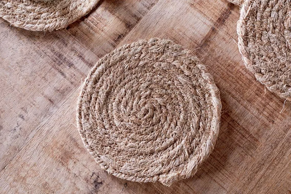 Keso Woven Coasters - Natural - (Set of 4)