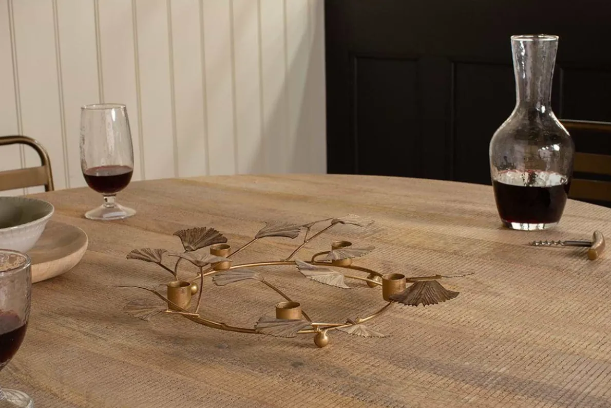 Khamila Leaf Iron Candle Holder