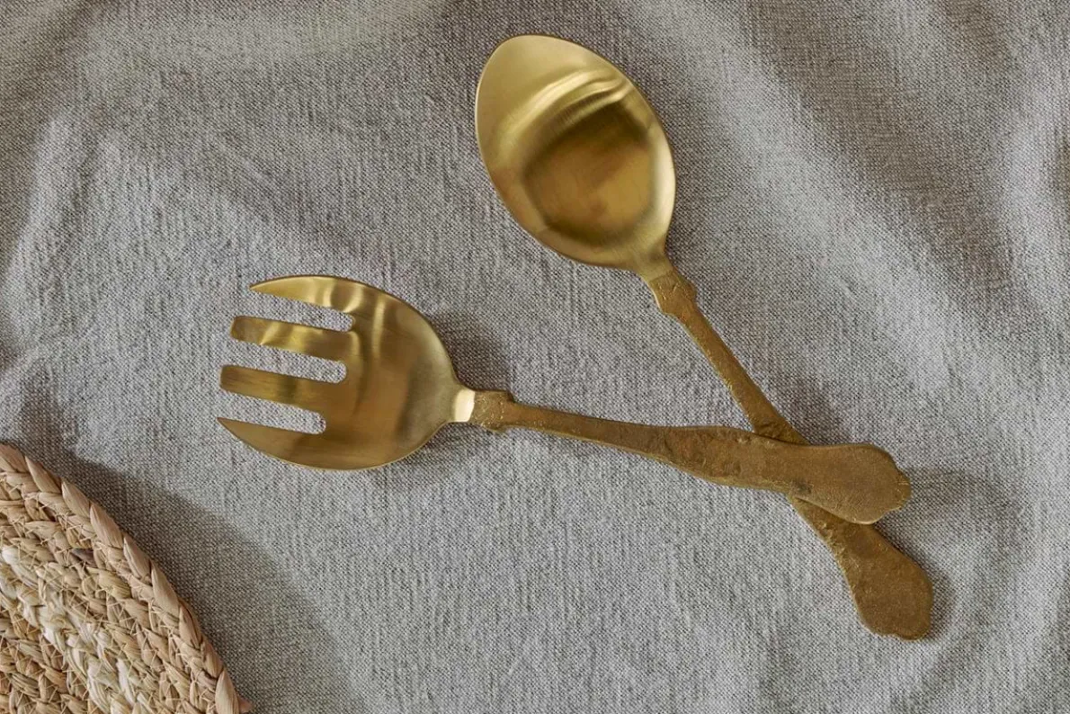 Khana Salad Servers - Brushed Gold (Set of 2)