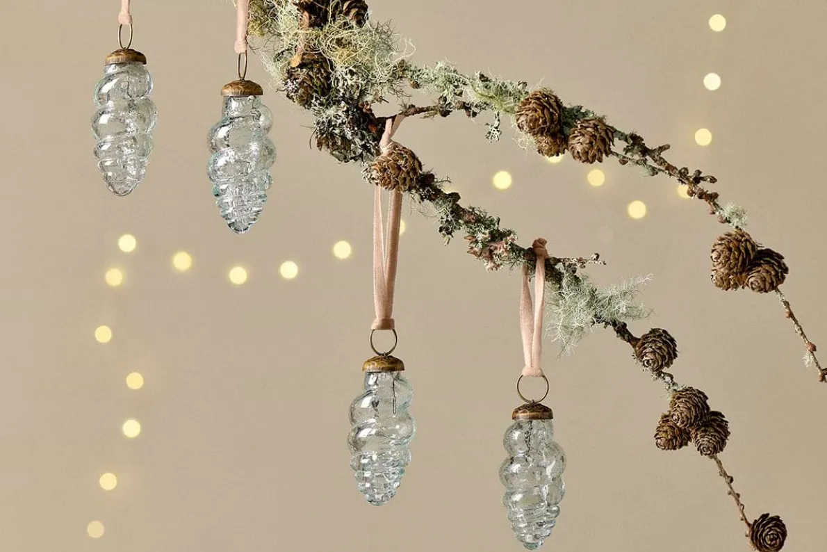 Khol Shell Baubles - Clear Antique - (Set of 4)