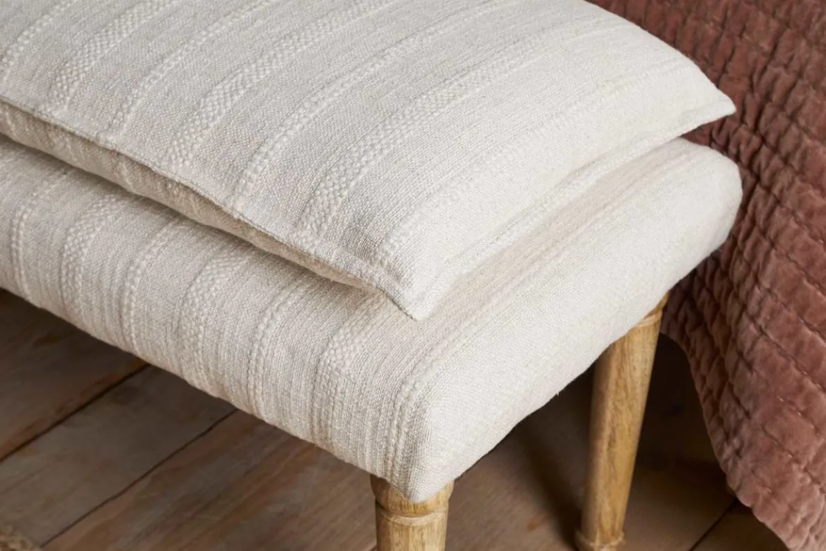 Kiana Cotton Upholstered Bench - Natural