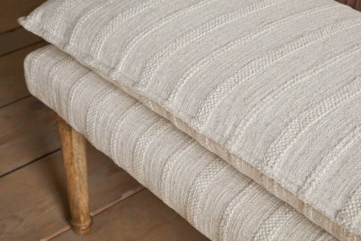 Kiana Cotton Upholstered Bench - Natural