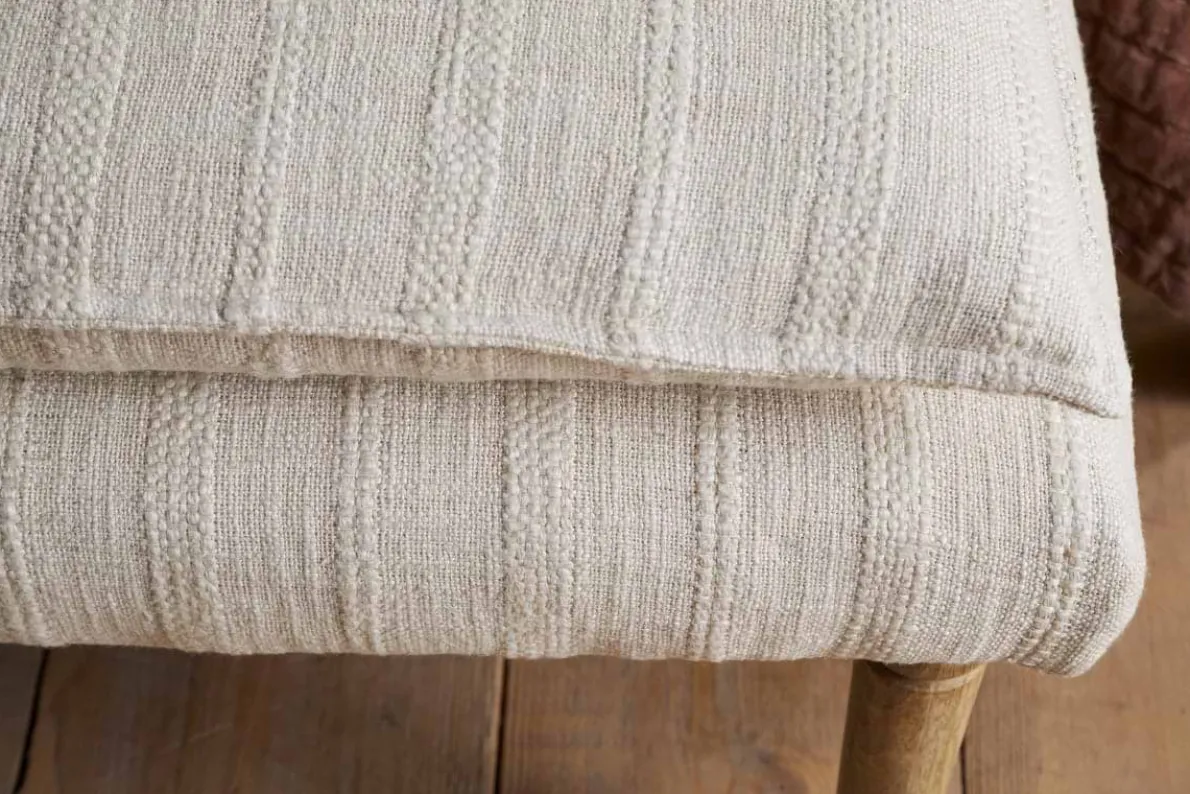 Kiana Cotton Upholstered Bench - Natural