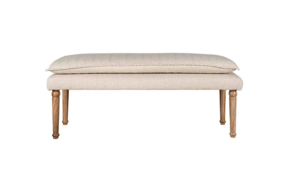 Kiana Cotton Upholstered Bench - Natural