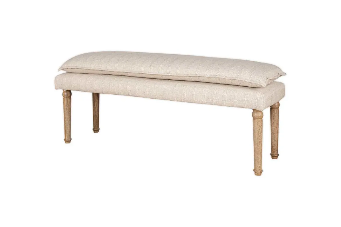 Kiana Cotton Upholstered Bench - Natural
