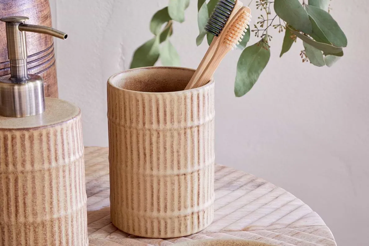 Kiani Ceramic Toothbrush Holder - Cream