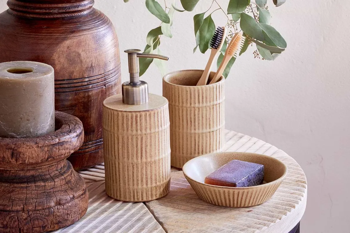 Kiani Ceramic Toothbrush Holder - Cream