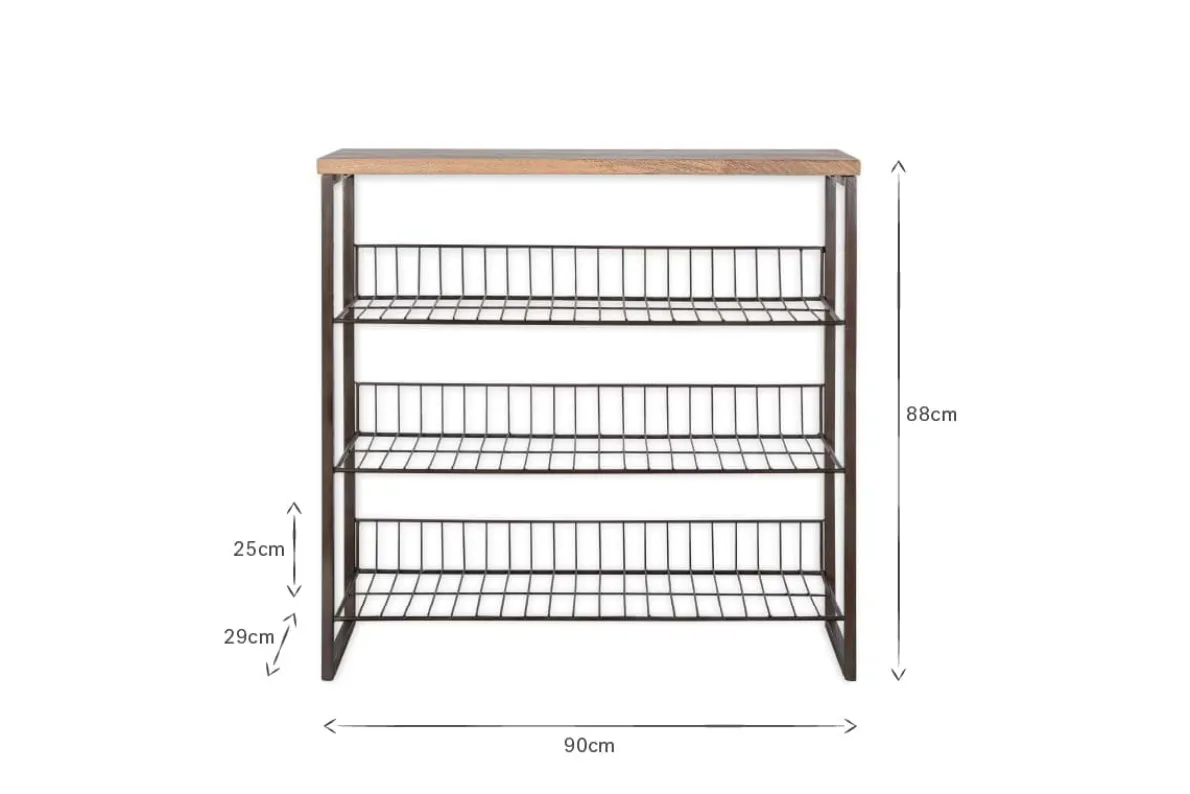 Kiyoma Iron & Wood Tall Standing Shelves - Natural