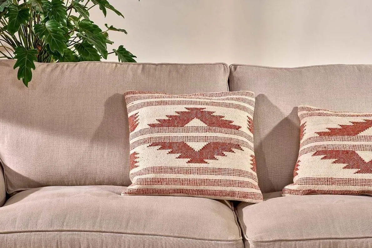 Kutha Kilim Cushion Cover - Cream - Square