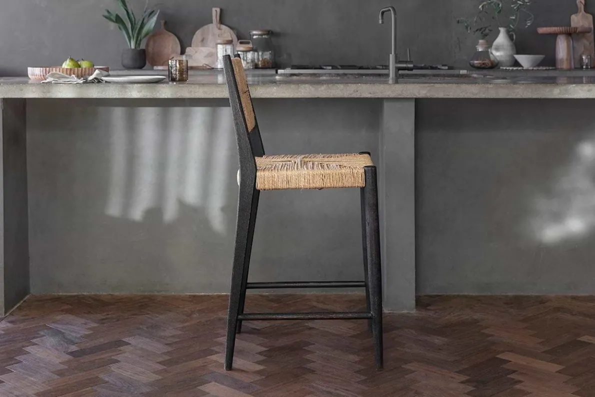 Lohanda Acacia & Munja Grass Counter Chair - Charcoal