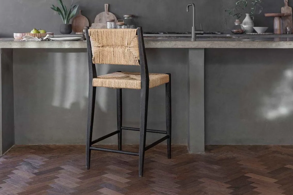 Lohanda Acacia & Munja Grass Counter Chair - Charcoal